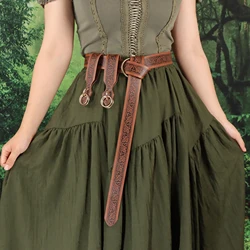 Elegant Leather Buckle Belt Renaissance & Medieval Style Skirt for Cosplay & Fashion Events (Style1 - 3pcs)