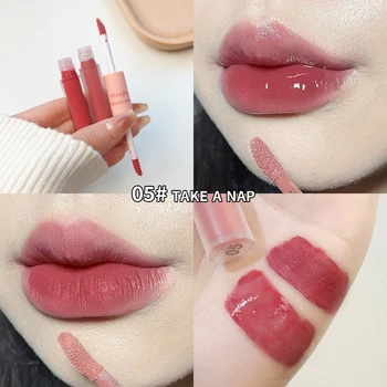Double End Lip Glaze Full Gloss And Matte Velvet Long Term Color 12