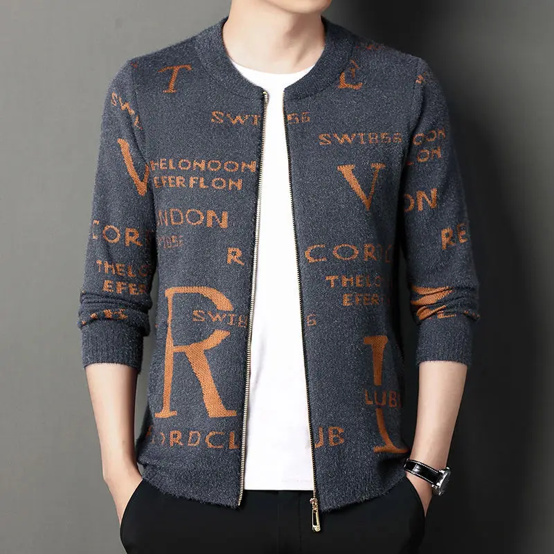 Autumn Winter KPOP Fashion Style Harajuku Slim Fit Tops Loose Casual All Match Outerwear Thickening Cardigan O Neck Sweaters
