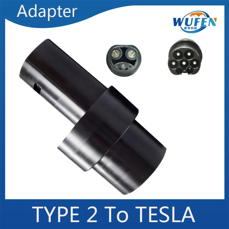 WUFEN EV Charging Adapter Type 2 To Tesla Charging Plug Converter 80A Charging Connector For
