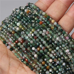 Faceted Black and White Natural Gemstone Spacer Beads - 4mm About 95pcs (NO.13 Indian Agate)