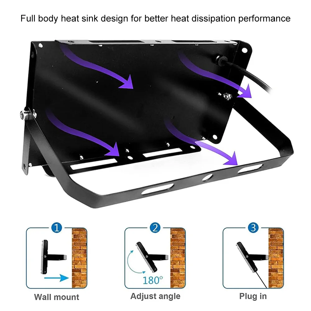 395nm LED UV Floodlight 110V/220V 50W 100W Waterproof for Stage Disco Party