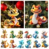 2024 Acrylic Dragon Baby Christmas Tree Ornaments Cute Dinosaur Pendant Xmas New Year Decorations Keychain Window Decor Gifts 1
