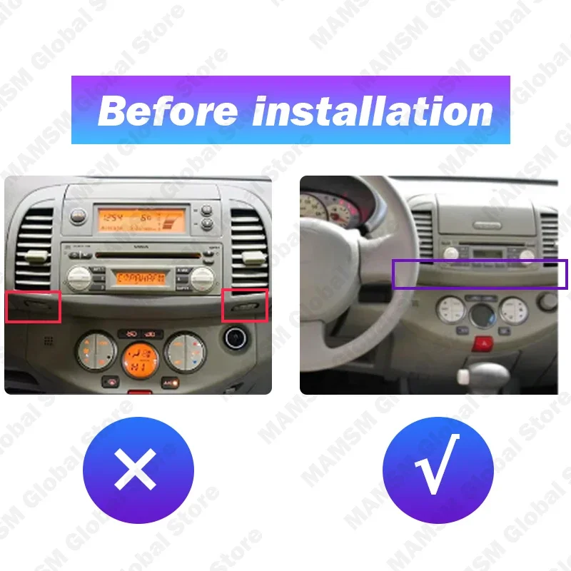 9" Android 13 Car Radio For Nissan March Micra K12 2002-2010 Multimedia Video Player GPS 4G WIFI 2K QLED IPS Carplay Autoradio