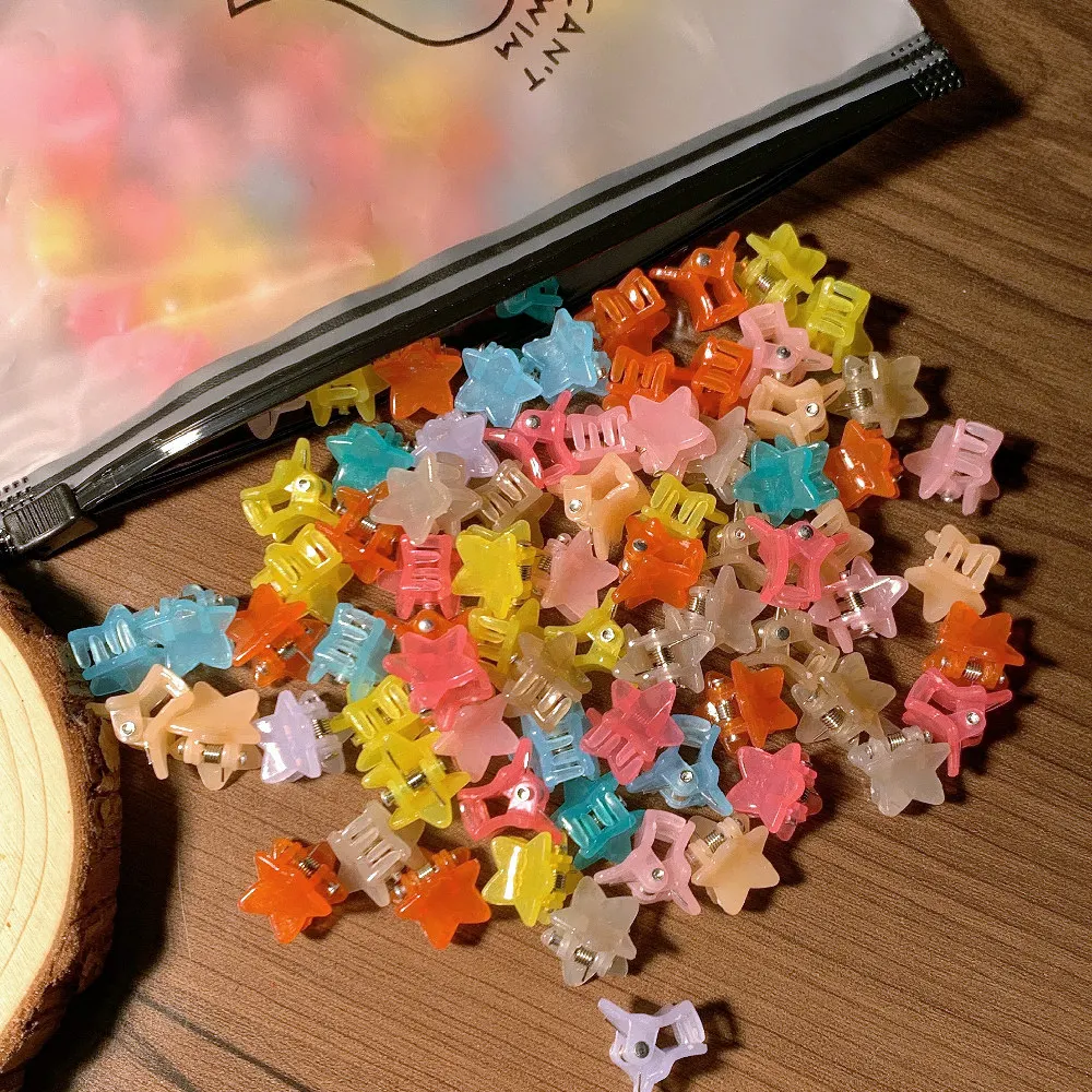 100pcs Pack Großhandel matti erte Süßigkeiten Farbe kleine Ornament Clips Haar Kralle Clips für Frauen Haarschmuck Mini Haarnadeln – Detail 11