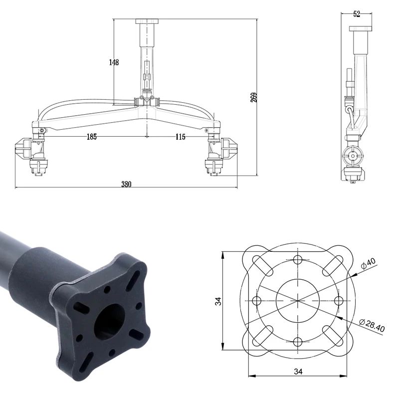 Y Type Spraying Nozzles Agricultural Plant Protection UAV High Pressure Atomizing  Extension Rod  Spraying Fan-shaped Conical