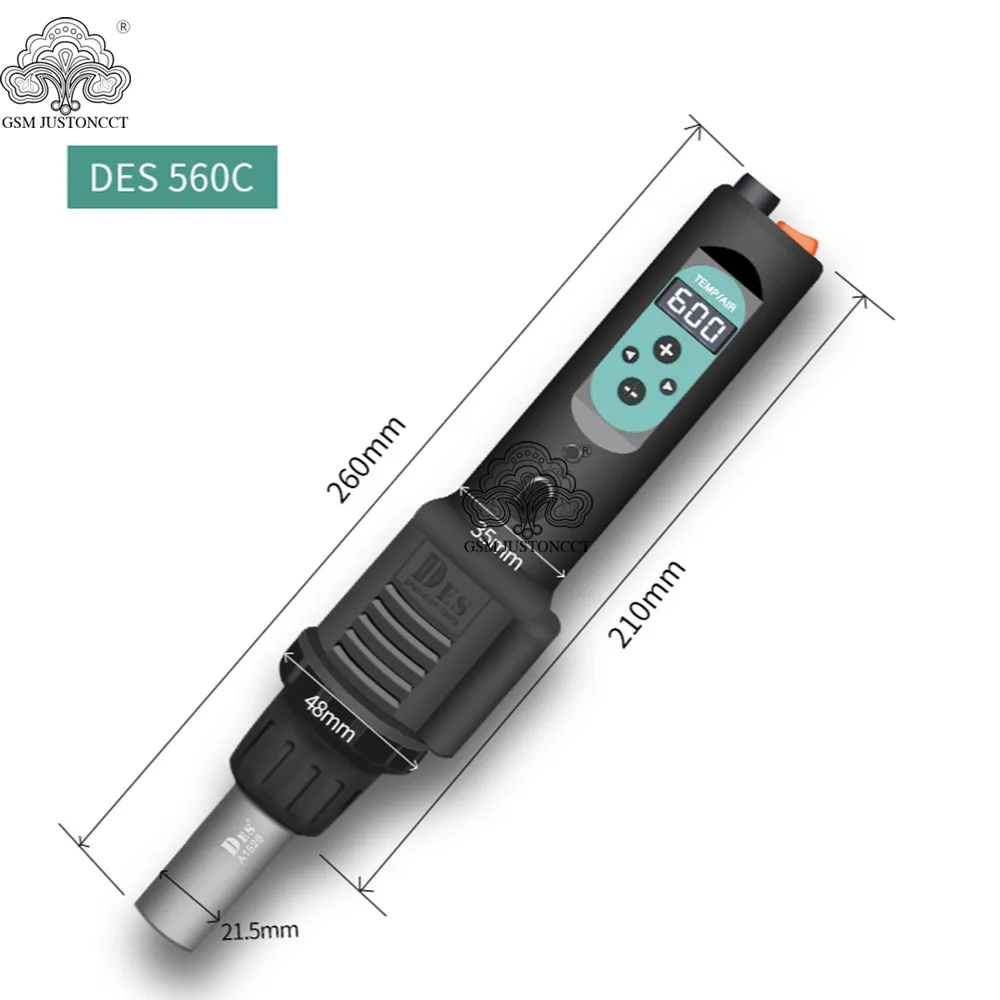DE 560B 휴대용 납땜 열기구, 디지털 디스플레이, 히트 건, 독일 오리지널 브랜드, DE 560C 80-600 560W