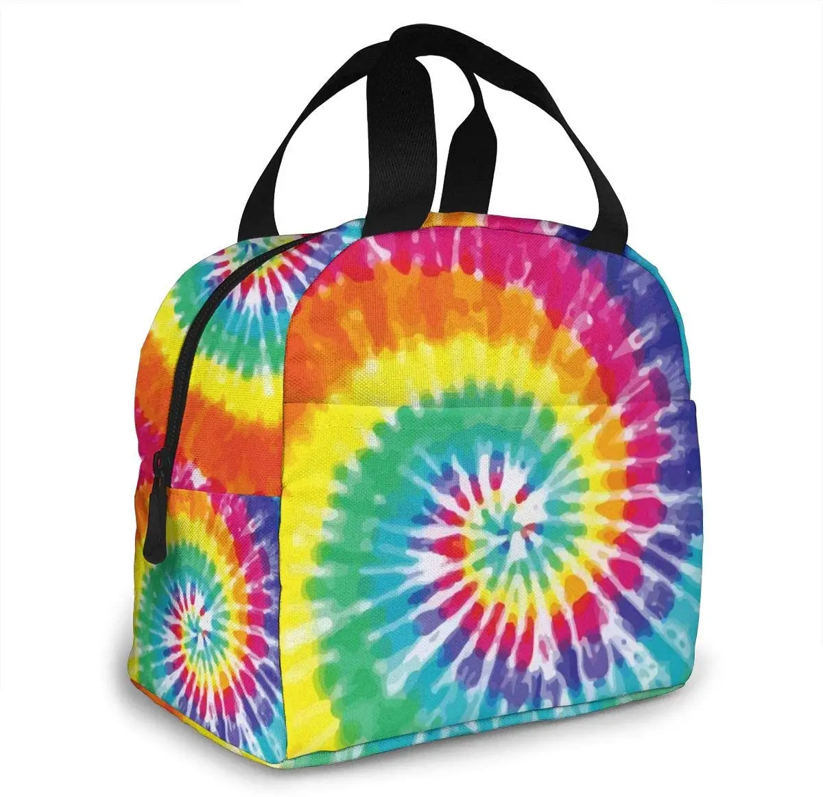 

Tie Dye Portable Insulated Lunch Tote Bag Reusable Lunch Box for Men Women and Kids