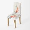 Abstract Geometric Botanical Illustration Chair Cover Morandi Color ins Style Living Room Non-Slip Chair Cover 1