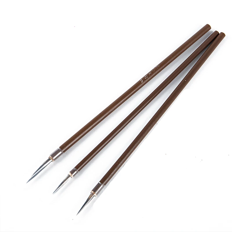 3pcs Paint Brush Calligraphy Brush Weasel Hair Hook Line Fine For Art