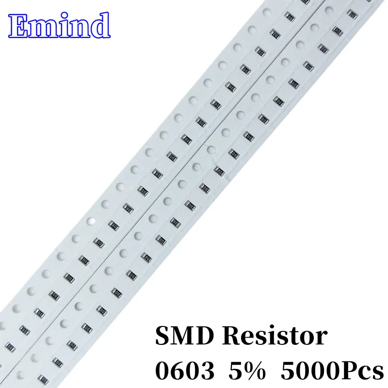 5000Pcs 0603 5% Smd Resistor 0R 10 47 68 100 120 560Ohm Diy Electronic Components 1K 2K 20K 4.7K 5.6K 6.8K 47K 56K 560K 680K 1M 100pcs wholesale lots smd0402 10k1435 diy electronic kit electronic components electronic resistors variable resistor 10k