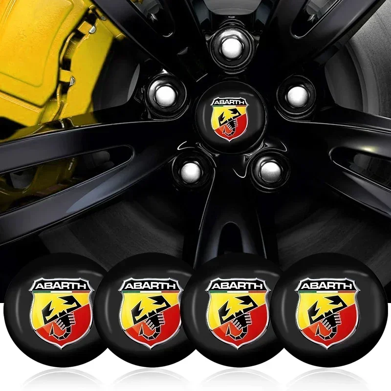 4Pcs 56Mm Wheel Center Hub Cap Badge Wheel Sticker Decorazione Per Abbas Abarth Punto 124/125/500 Stilo Accessori Per Lo Styling Dell'Auto