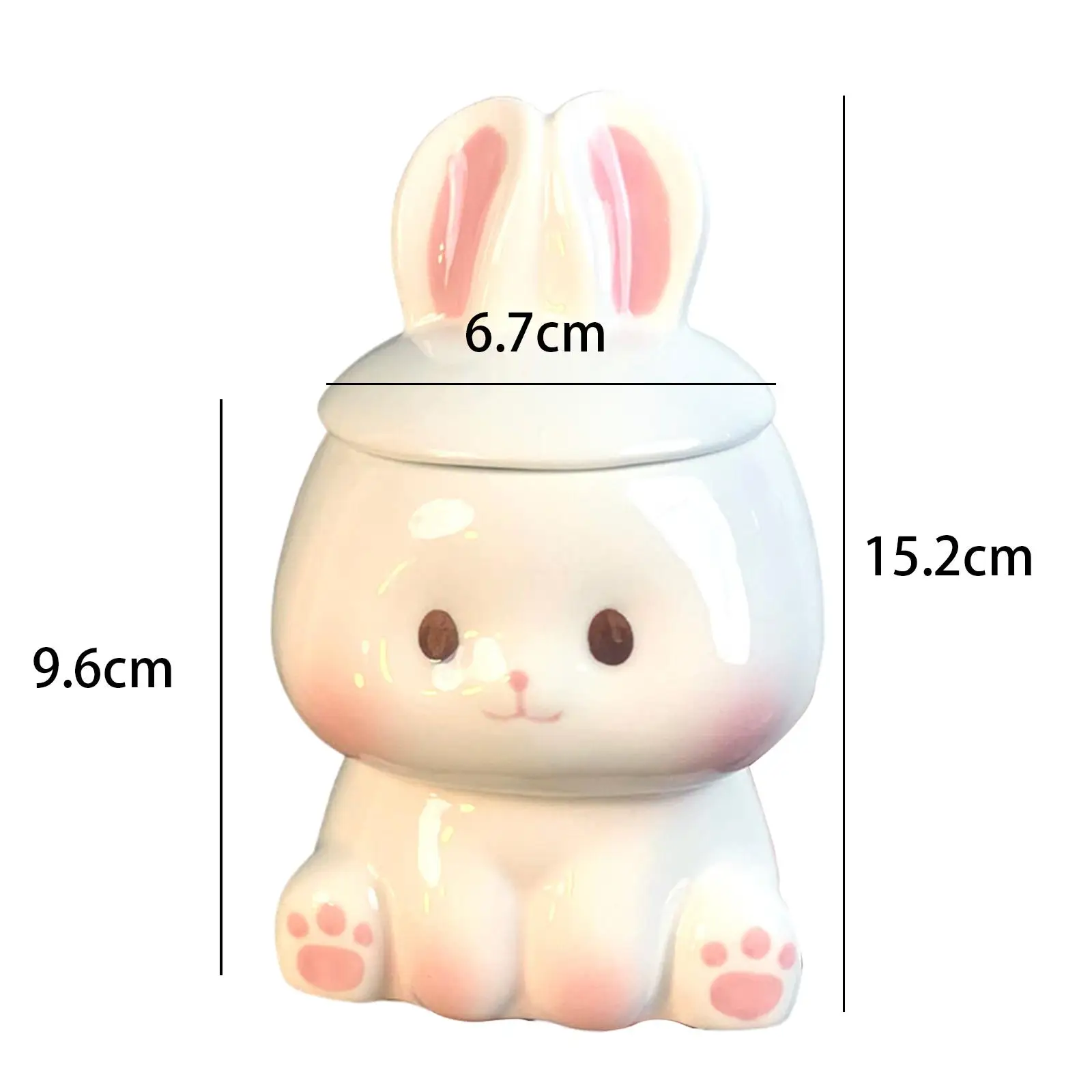 Cute Rabbit Mug with Lid and Handgrip Water Cup Creative 420ml Tabletop Decoration for Office Kitchen Home Decor Living Room