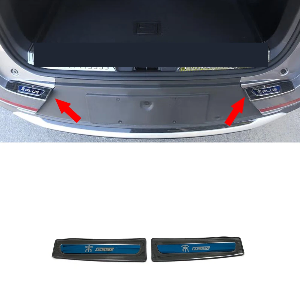 

For BYD Song PLUS DMI EV 2020-2023 Stainless Car tailgate rear guard Corner pedal Frame Panel cover trim Car Sticker Accessories