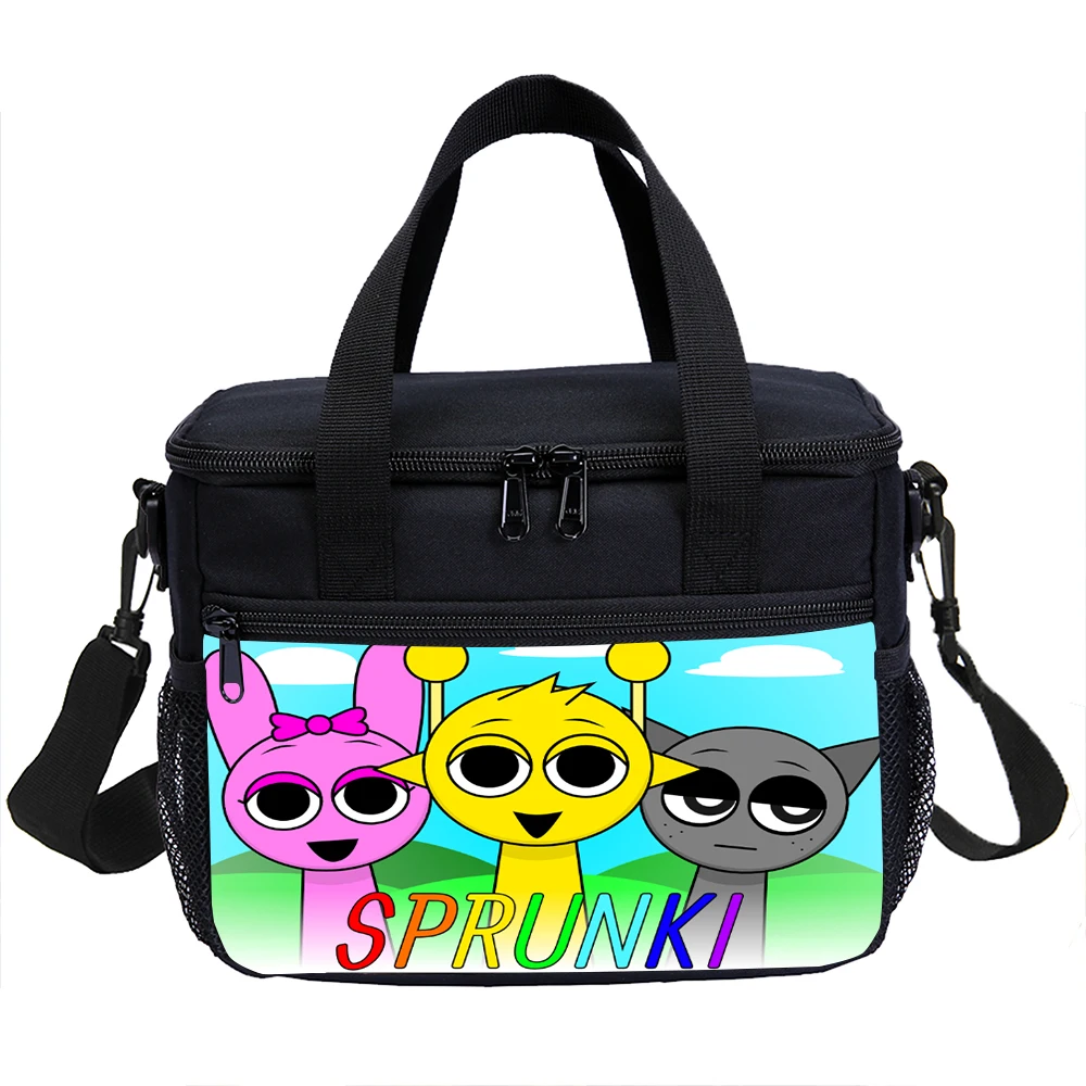 Lunch Bag Game Sprunki Capacity hand-held shoulder strap insulated bag student thickened waterproof lunch picnic