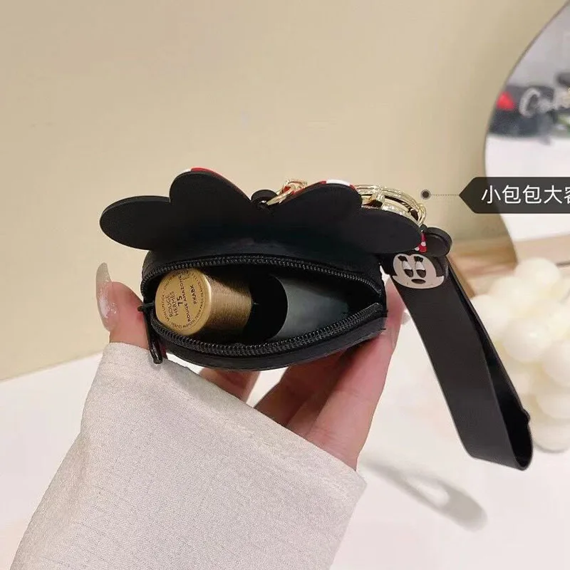 Cute Mickey Minnie Silica Gel Coin Purse Disney Cartoon Anime Kawaii Mini Wallet Portable Pendant Keychain Money Bag 4