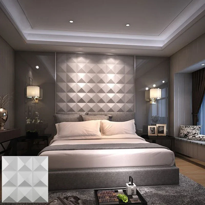 3D Wall Panel Sticker Ceiling Panel Plastic Mould for Tile Plaster Stone Art Decorative Form 30cm Bedroom Room Decoration