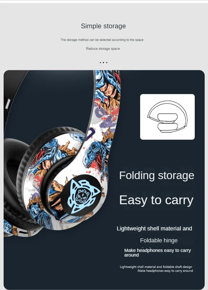 Headphones with TF card slot for standalone music play