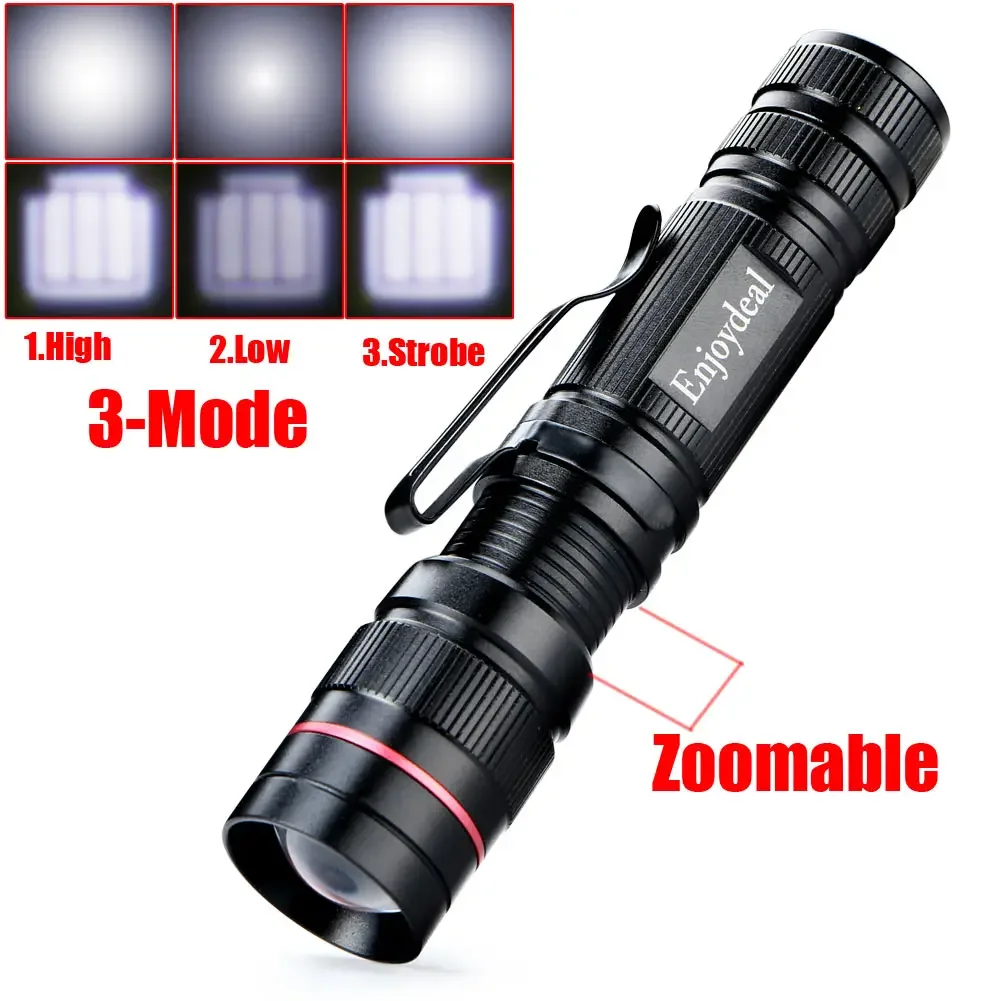 1db Új enjoydeal ledes 2000 lumens Villanyégő csipesz Mali zoomable 3 modes Zseblámpa Zseblámpa penlight Tábor ligh számára AA