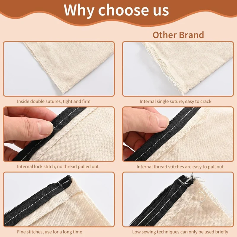 50Pcs Sublimation Blank Canvas Makeup Bags, Bulk Blank DIY Heat Transfer Cosmetic Makeup Bags For Bridesmaid Bag