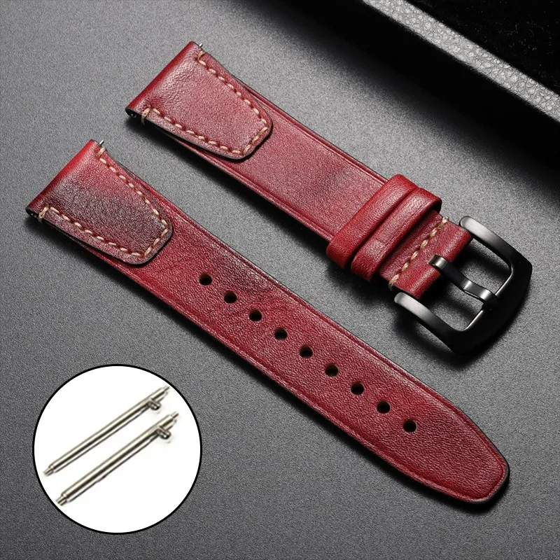 Premium Leather Watchband - Quick Release Strap