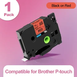 Compact Label Printer Pro - Versatile Label Maker for School and Office Organization (12mm Black on Red)
