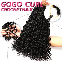 GoGo Curl Crochet cheveux pour femmes noires courte plage Curl bohème Crochet tresses naturel noir vague profonde cheveux synthétiques 4