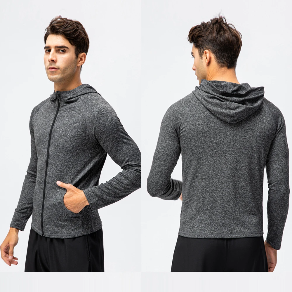Men Windbreaker Sport Running Jacket Hoodies Man Quick Dry Fitness Gym