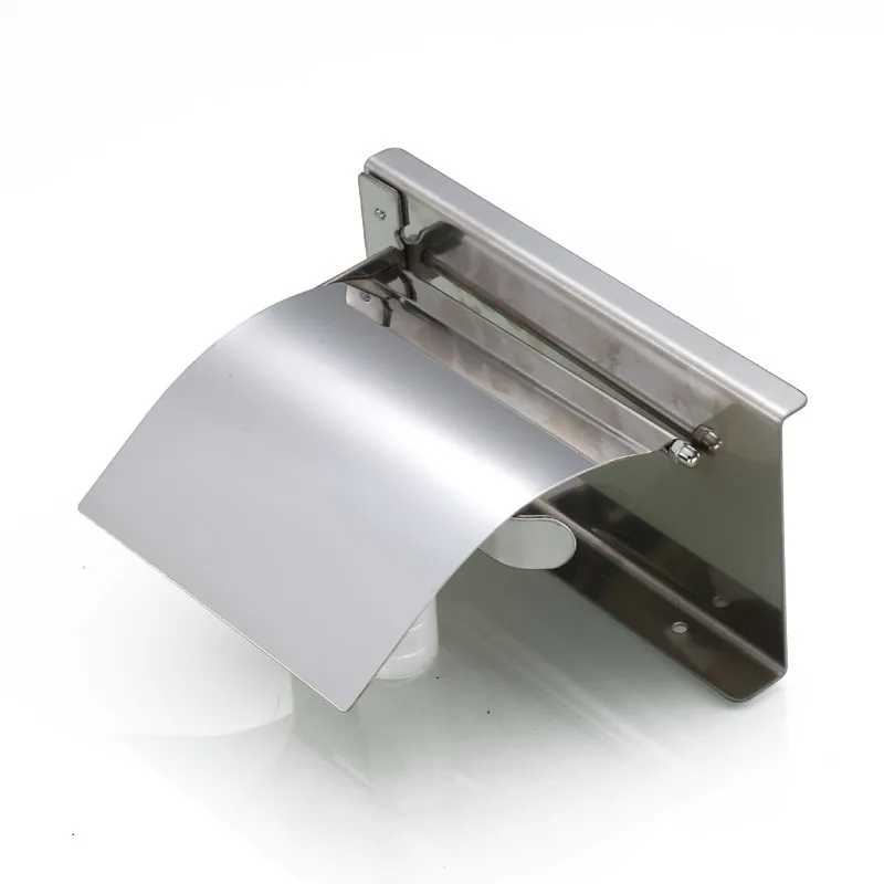 Toilet Paper Holder Stainless Steel Rose Gold/Gold/Black/Silver Roll Paper Rack With Cover Bathroom Hardware Wall Mount 1PC