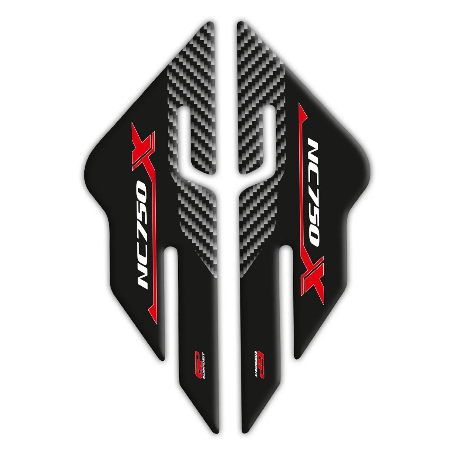 

GP Composite For NC 750 2016-2020 Compatible Side Strip Sticker Pad Black-Carbon