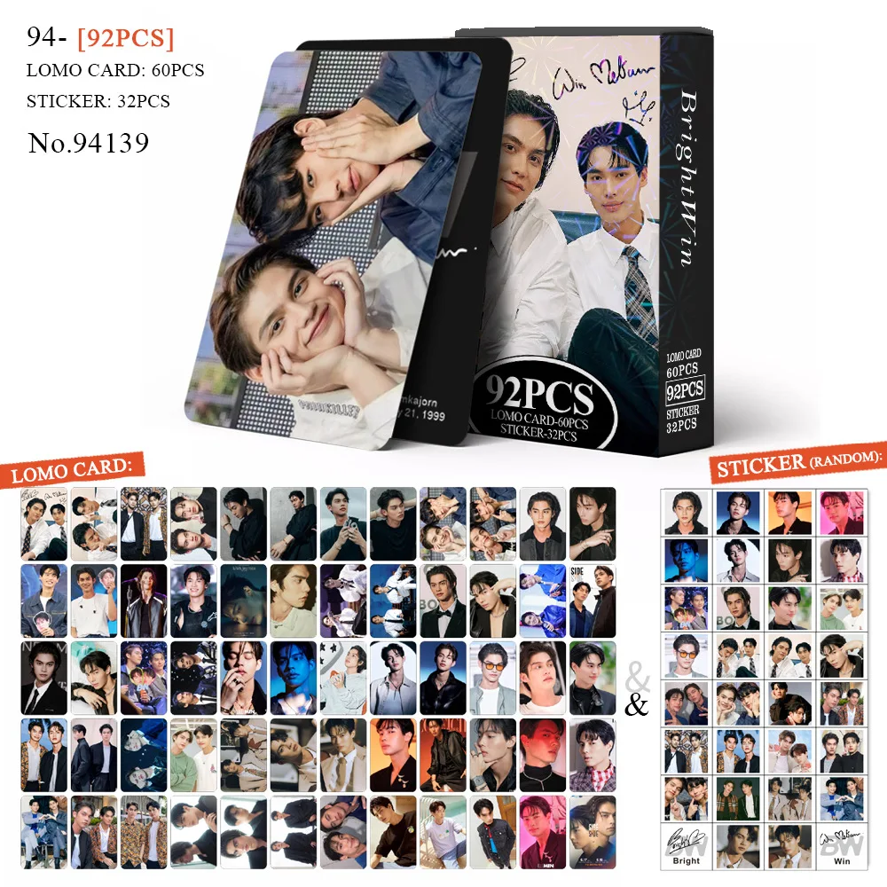 アイドルグッズ BrightWin POST CARD&amp;LOMO&amp;CARD&amp;BOOK MARK 92Pcs/Set Thailand Stars BRIGHTWIN Album Laser Lomo Card