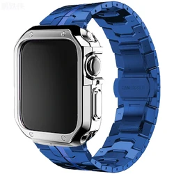 Premium Stainless Steel Watch Band and Protective TPU Cover Set for 49mm Ultra 1 2 3 (Silver - U)