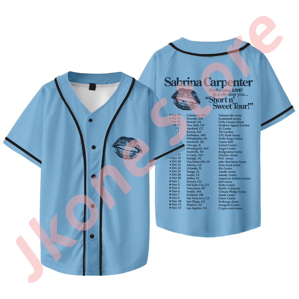 Sabrina Carpenter Short n' Sweet Tour Merch Baseball Jacket New Logo Tee Women Men Fashion Short Sleeve T-Shirts 5