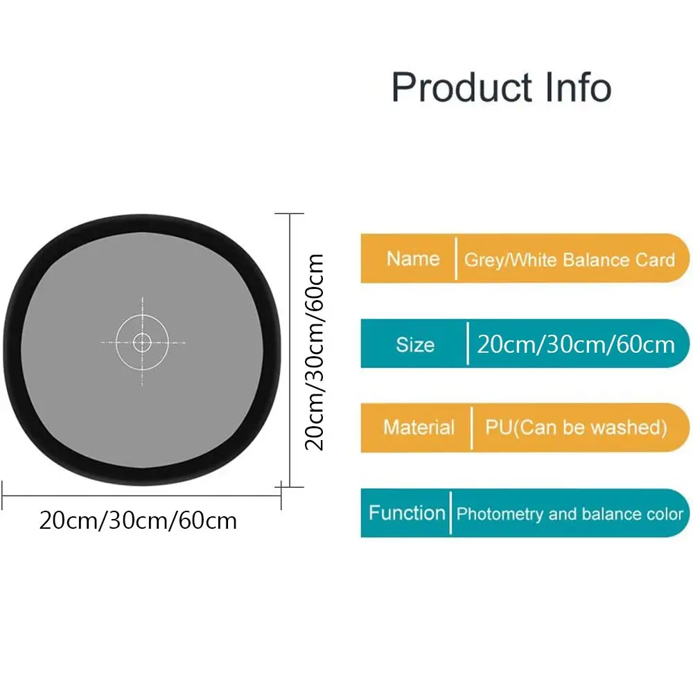 Photography Reflector 60x60cm Portable Photography Foldable Camera Grey/White Balance Card Focus Board Two Sides 18% Reflector