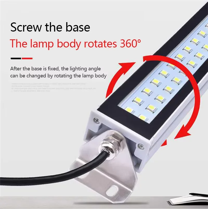 LED Industrial Lamp led work light IP68 Waterproof Oil-proof Dust-proof Led Bar Lamps 22CM 35CM 40CM 52CM 220v 24v Machine Work Tool Lights