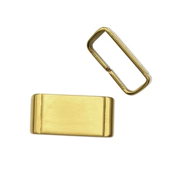 Stainless Steel Watch Band Loop Hoop Holder - Men’s Metal Ring Keeper - 22mm (Gold)