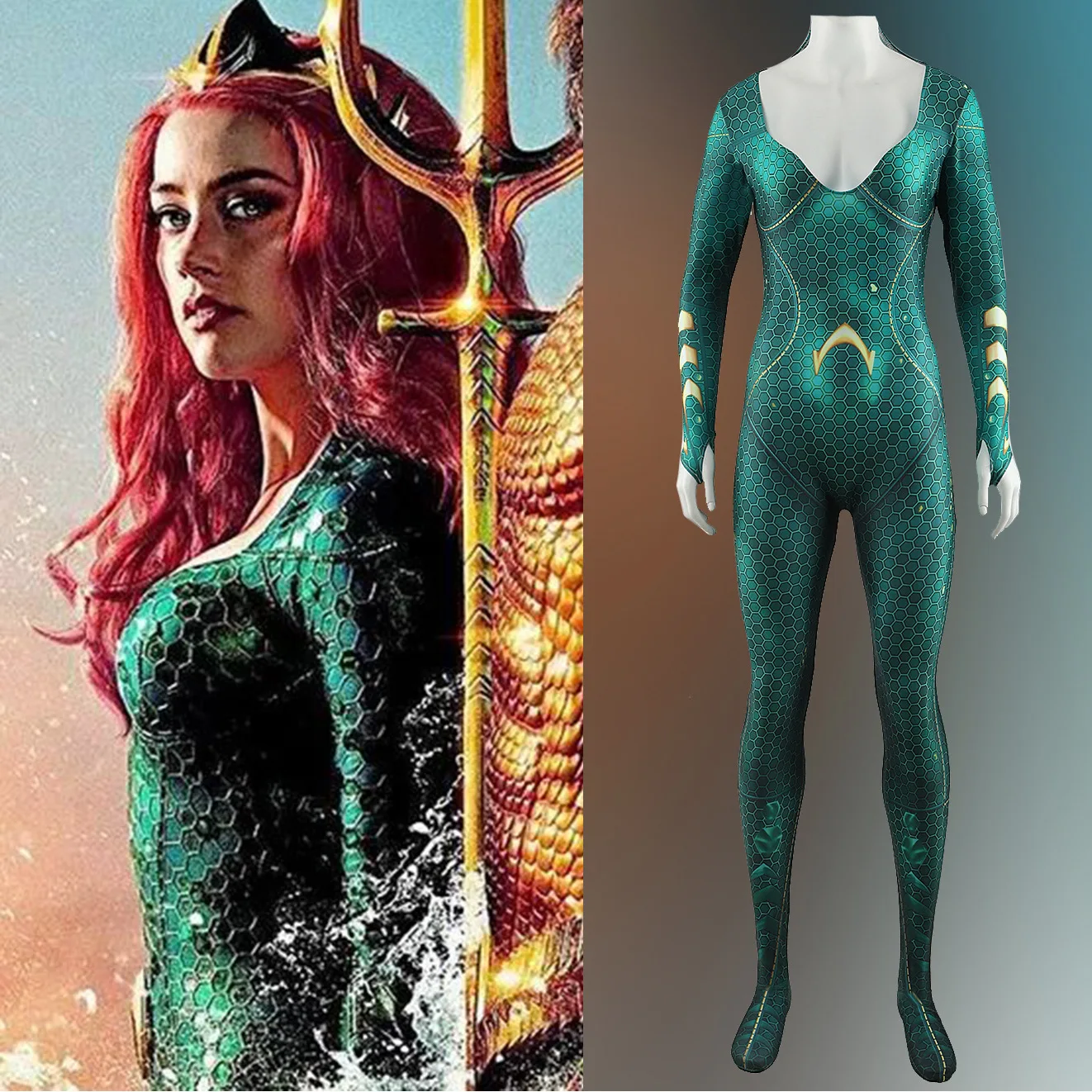 Aquaman Mera Costume Cosplay Ragazze Donne Mera Supereroe 3D Stampato Spandex Costume Di Halloween Zenzai Abiti Per Bambini Adulti