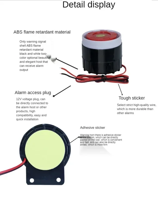10 Allarmi Cicalino Piezoelettrici Attivi YMD-12095 - DC 3-24V, Per Motocicli, Elettronica - Foto 7
