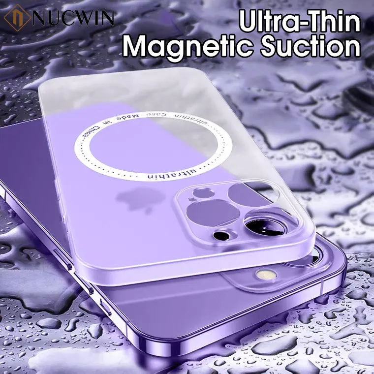 Custodia Rigida Viola Originale Per Iphone 14 Promax Magsafe Ricarica Wireless Magnetica Cover Ultra Sottile Per Iphone 12 13 14 Pro Max