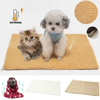 Winter Warm Lamb Wool Dog Bed, Pet Bed Mat, Cat Cotton Bed, Self Heating Cat and Dog Blanket, Pet Supplies