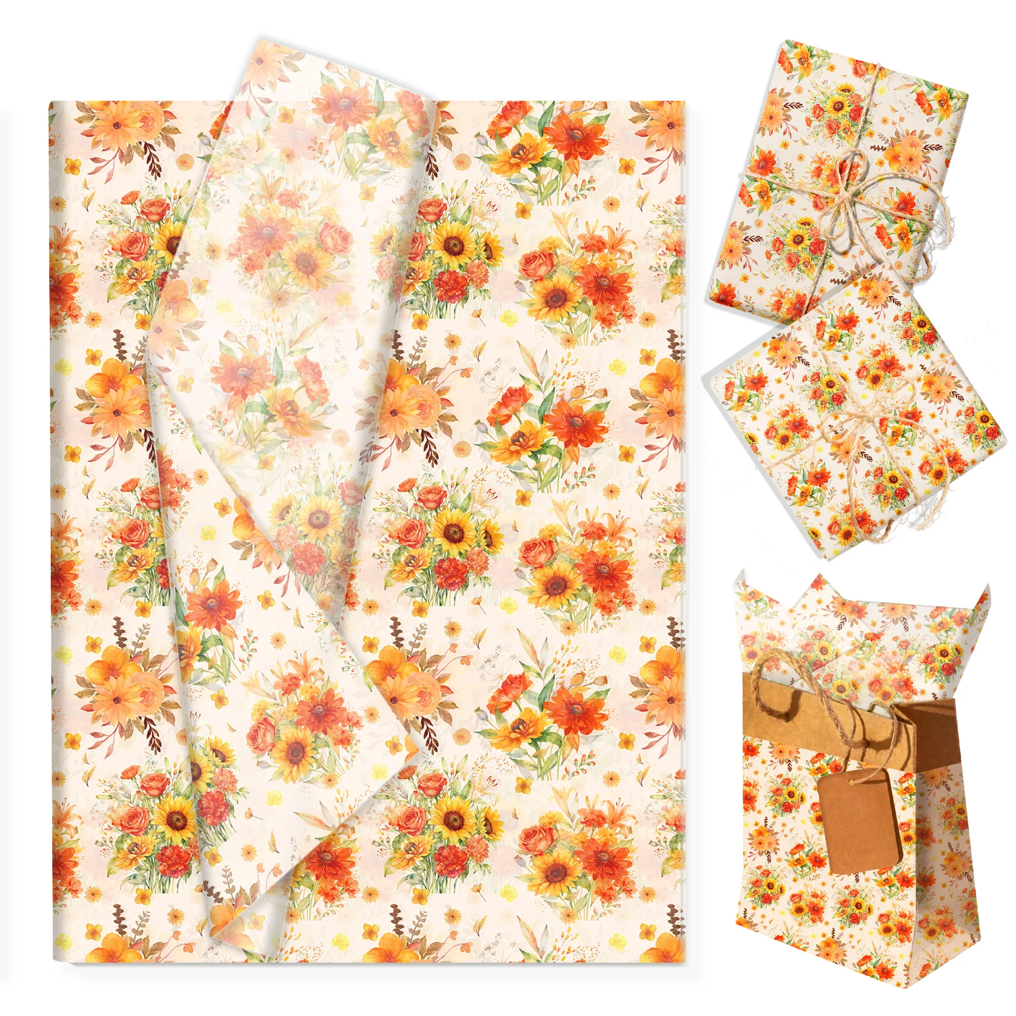 20/50 Stück Frühlings-Blumen-Seidenpapier, florales Schneebirnenpapier, Geschenkpapier, Geschenkverpackung für Geburtstagsfeiern – Detail 24