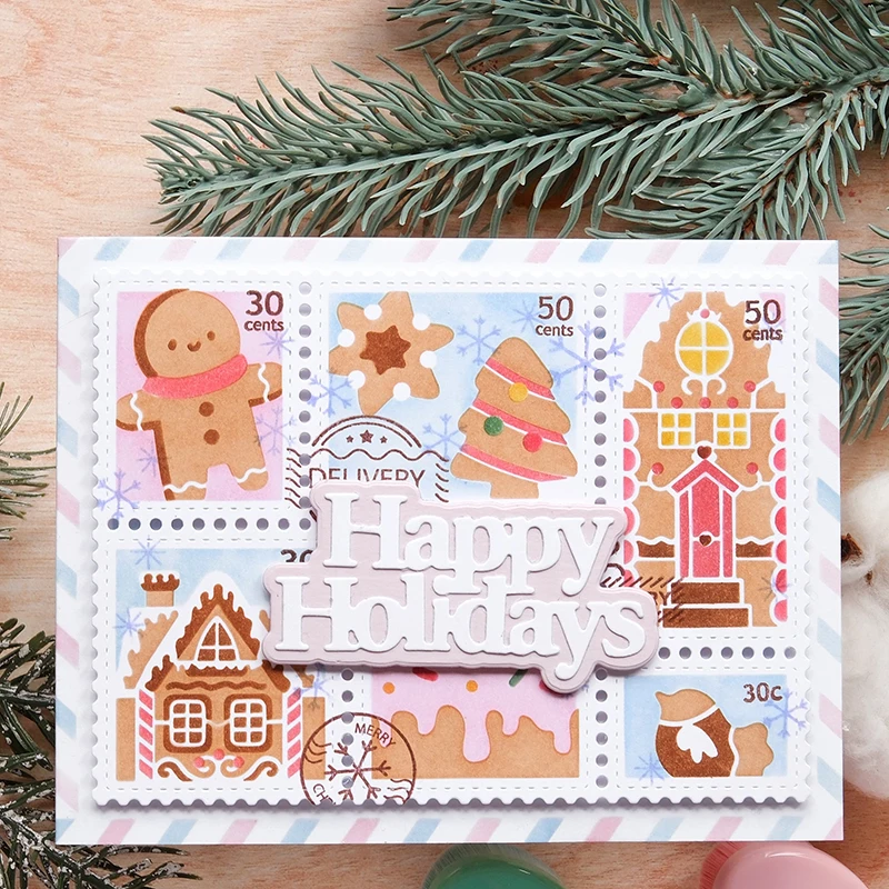 DzIxY Christmas Sleigh Deer Clear Stamps And Metal Cutting
