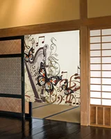 Color Piano Woman Elegant Music Theme Door Curtain Kitchen Doorway Partition Curtain Drapes Living Room Entrance Hanging Curtain 2