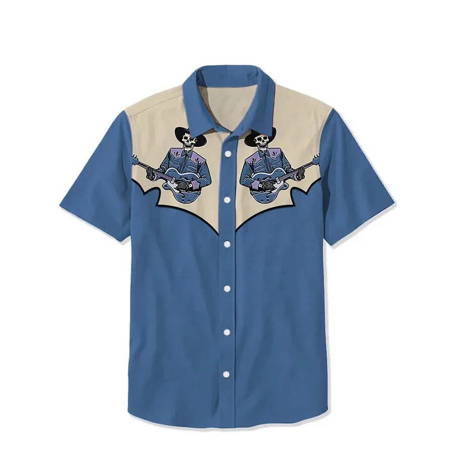 Summer Men's Shirt Outdoor Casual Short Sleeve Hawaii Shirts For Men Fashion Oversized Clothing Button Cardigan Laper Tops
