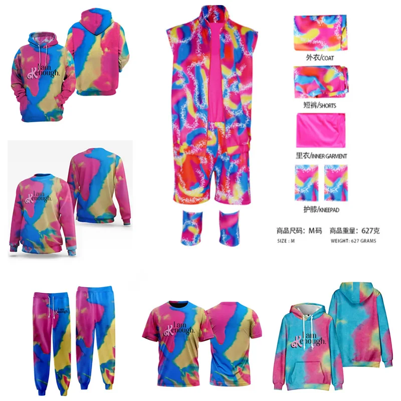 2023 Ken Ryan Gosling Barb Cosplay Per Uomo Camicie Hawaiane Pantaloni Corti Barbie Movie Ken Beach Wear Set Costume Adulto