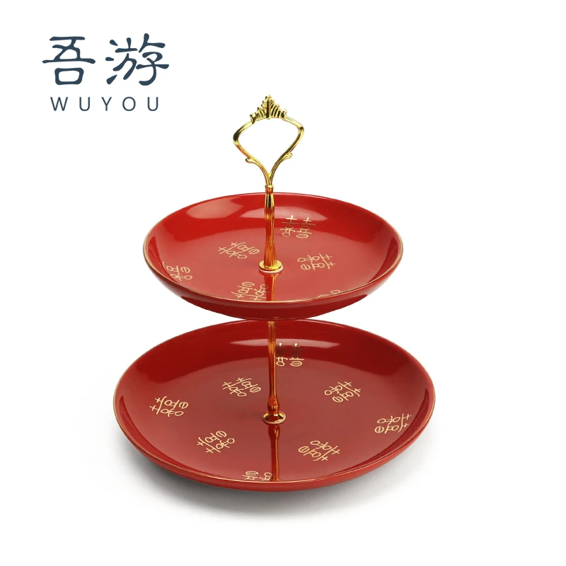 

Wedding Candy Plate Fruit Plate Living Room Home Coffee Table Multi-Layer Refreshments Cake Plate Light Luxury Dessert Table