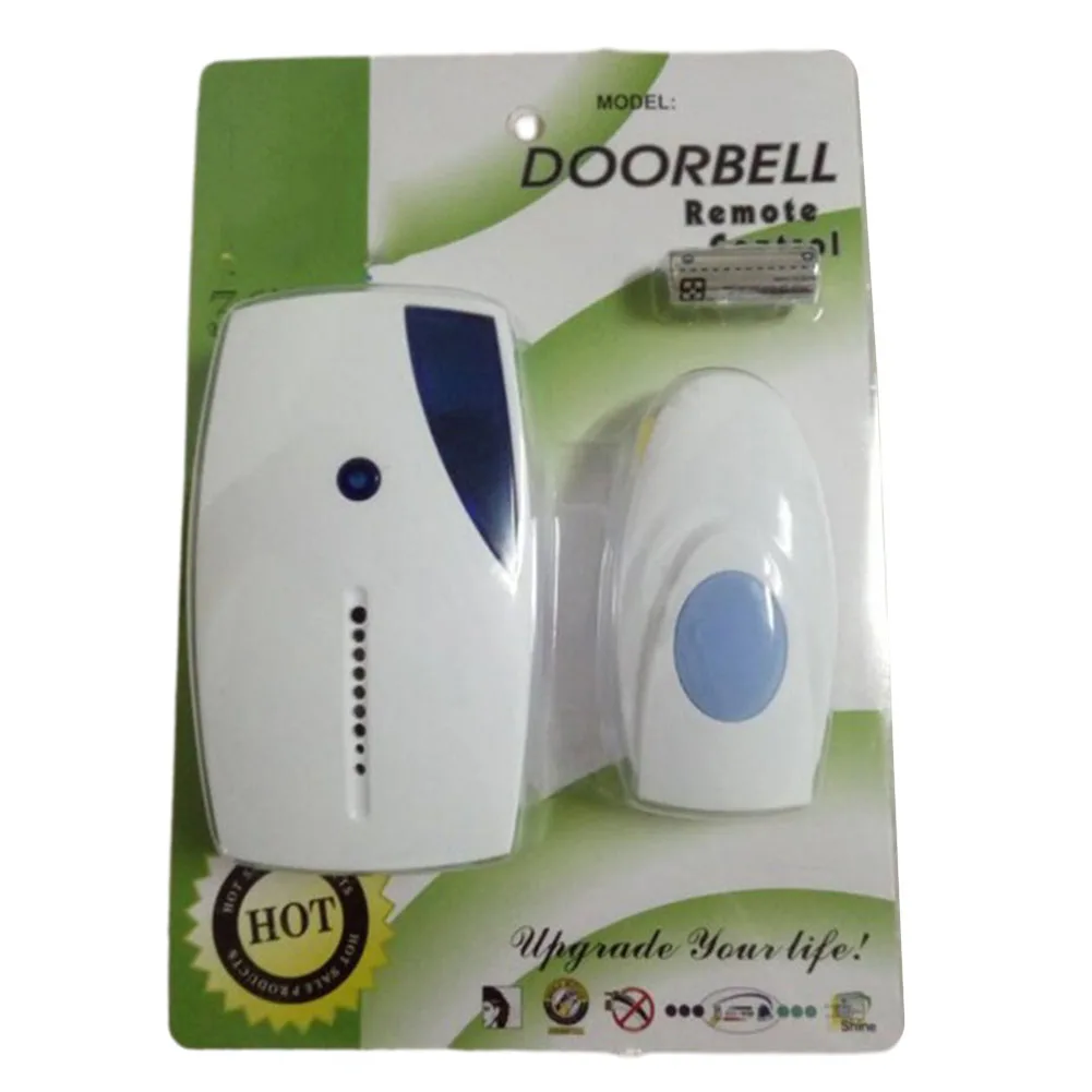 

Remote Control Doorbell Receiver Install Led Range White Zinc Alloy 12V 315MHZ 3V 2AA Battery Button Doorbells