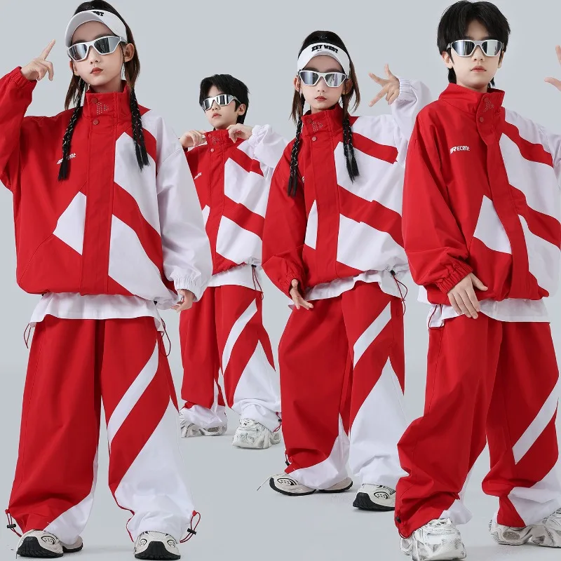 Vêtements Hip Hop pour enfants, veste coupe-vent, pantalon de jogging décontracté pour filles et garçons, vêtements de danse Jazz, Costumes, nouvelle collection 2025 1 Vêtements Hip Hop pour enfants, veste coupe-vent, pantalon de jogging décontracté pour filles et garçons, vêtements de danse Jazz, Costumes, nouvelle collection 2025 1
