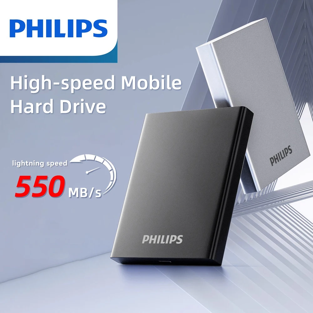 PHILIPS Portable SSD, 1TB External Solid State Drive, Speeds Up to