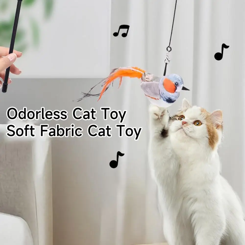 

Entertaining Cat Teaser with Sounding Movement Bite-resistant Bird Shape Cat Toy with Sound Effect Fun Teasing for Cats for Pet
